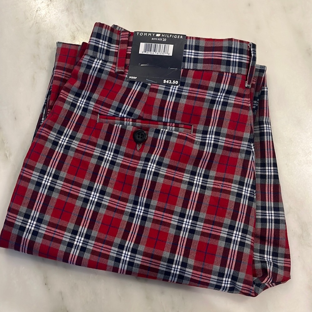 New with tags Tommy Hilfiger boys size 20 plaid pants